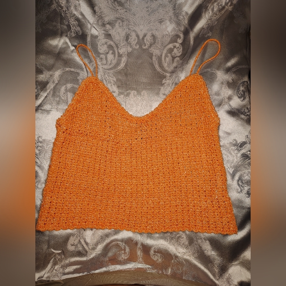 Zara Orange Ribbed Sleeveless Camisole - Picture 8 of 9